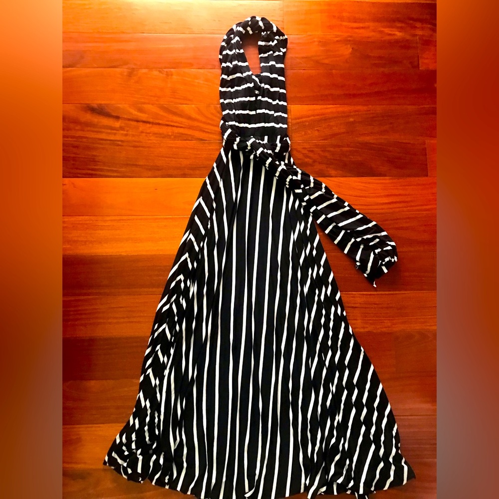 L.a. + JoTie Halter Jersey Stripe Dress